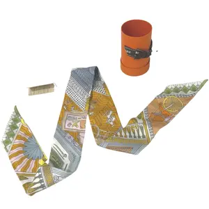 Pre-owned Hermes "Objets de Curiosité" Twilly Scarf