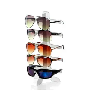 5 Pairs of Colorful Transparent Plastic Glasses Frames Sunglasses Display Stand Sunglasses Display Stand Glasses Countertop Display Stand