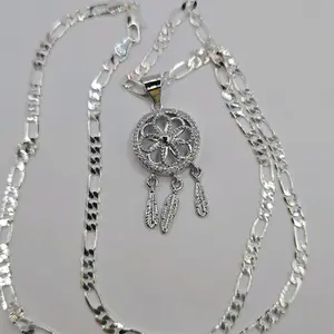 Dream Catcher multi-stones fashion necklace white color Gold-plated 24"inches