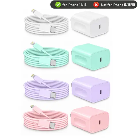 IPhone Fast Charger, 20W Type-C Wall Charger Adapter & 6FT Regular IPhone charging Cable, Compatible for  iPhone 14 Pro Max / 14 Plus / 14 / 13 / 12 Mini / 11 / XS Max / XR / iPad, Techvibes