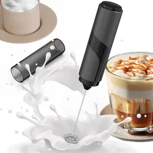 Electric Milk Frother with Storage Case, Handheld Coffee Mixer, Egg Beater, Foam Maker, Battery Powered, Single Hand Operation, Cordless Milk Frother
