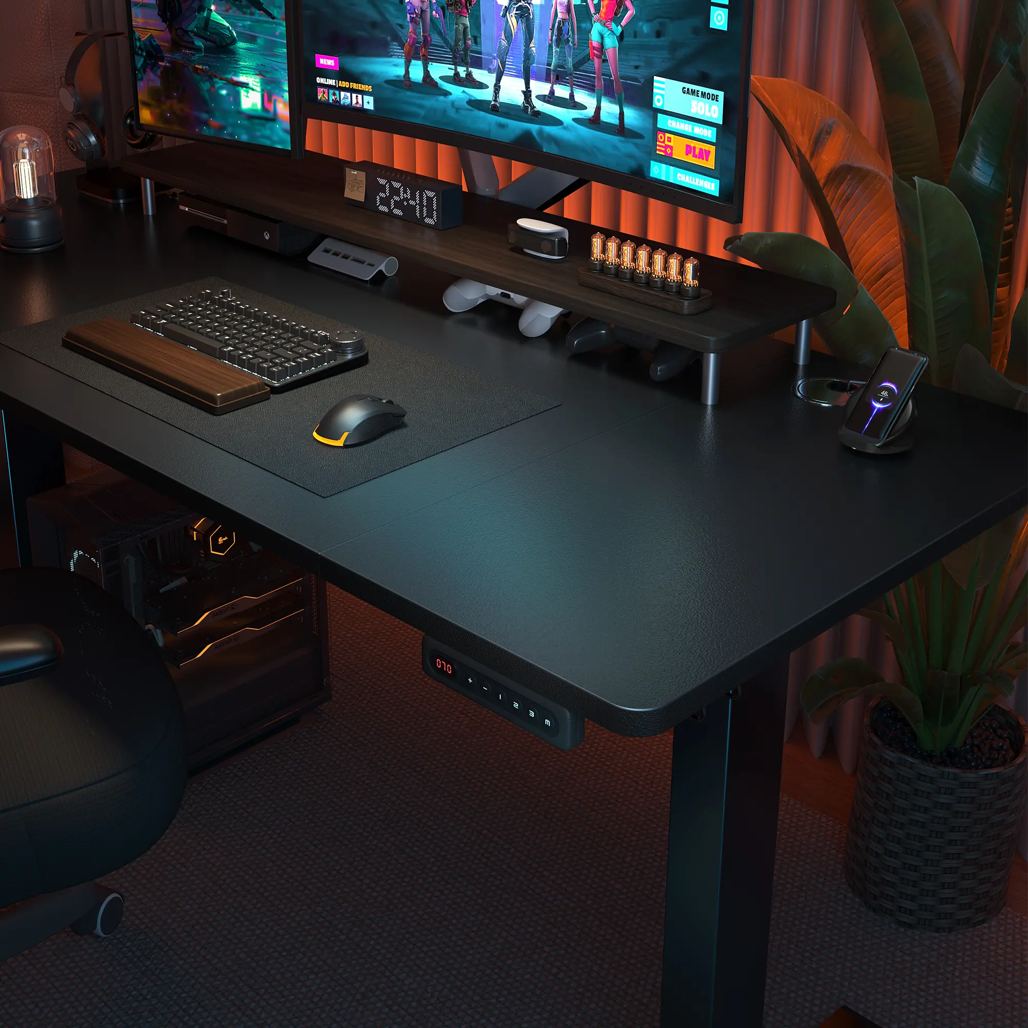 Adjustable Height Desks - Electric Standing Desk (63"x24"), Ergonomic Home Office Workstation, Dual Monitor Compatible, Effortless Lifting Tech, 3 Memory Presets, Smooth Lift, Cable Management for Remote Work