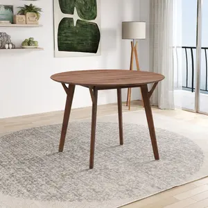 42.01 Inch Saving Place Table,Wooden Dining Table for 4 Persons,Modern Design Round Kitchen Table for Living Room,Apartment,Restaurant,Walnut wayfair  furniture