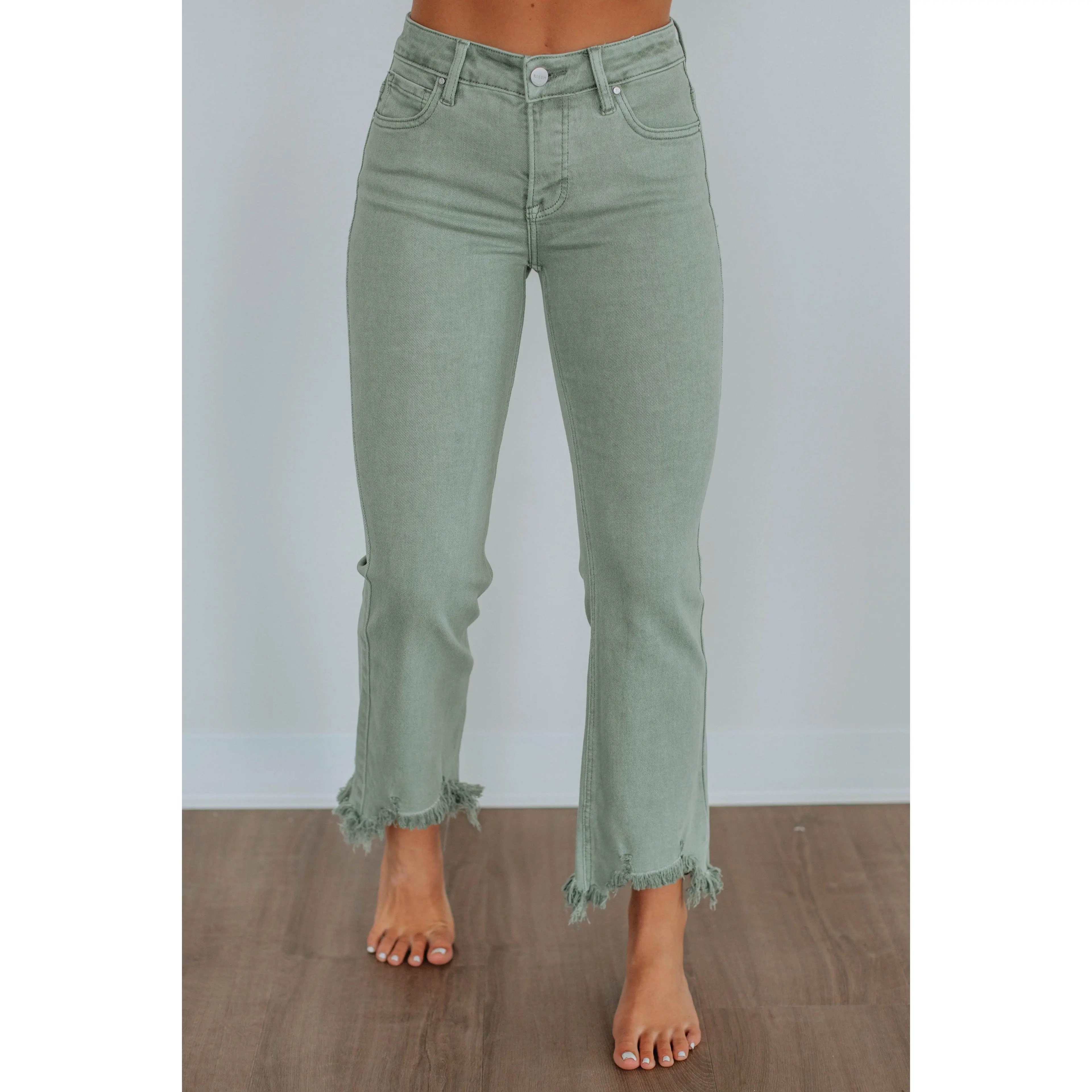 Neona Risen Jeans - Olive Neona Risen Jeans - Olive