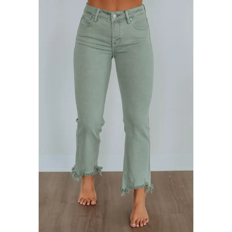 Neona Risen Jeans - Olive
