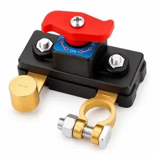 Vehicle Battery Disconnect Switch, Pure Copper Power Cut-Off Breaker for Cars, Trucks, Boats, RVs, Marine and Outdoor Travel Use