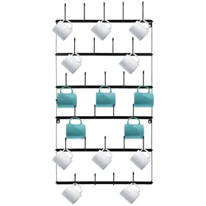 Wall-Mounted Coffee Mug Holder (27 Hooks) Kitchen Organiser Kitchen Organiser Cabinet Rack Multicolor