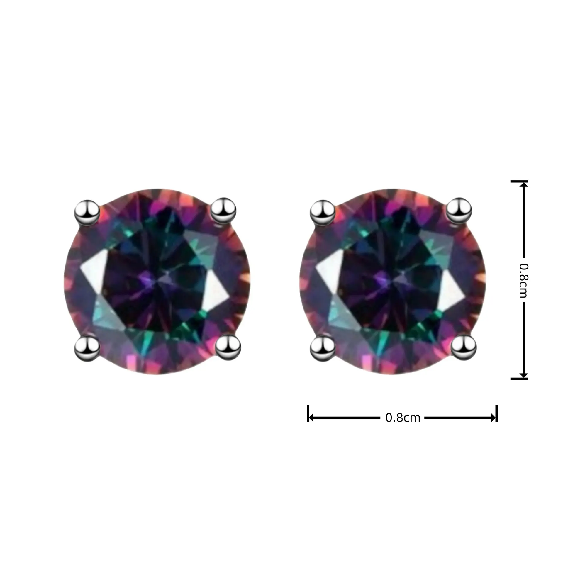 Colorful diamond earrings [white gold]
