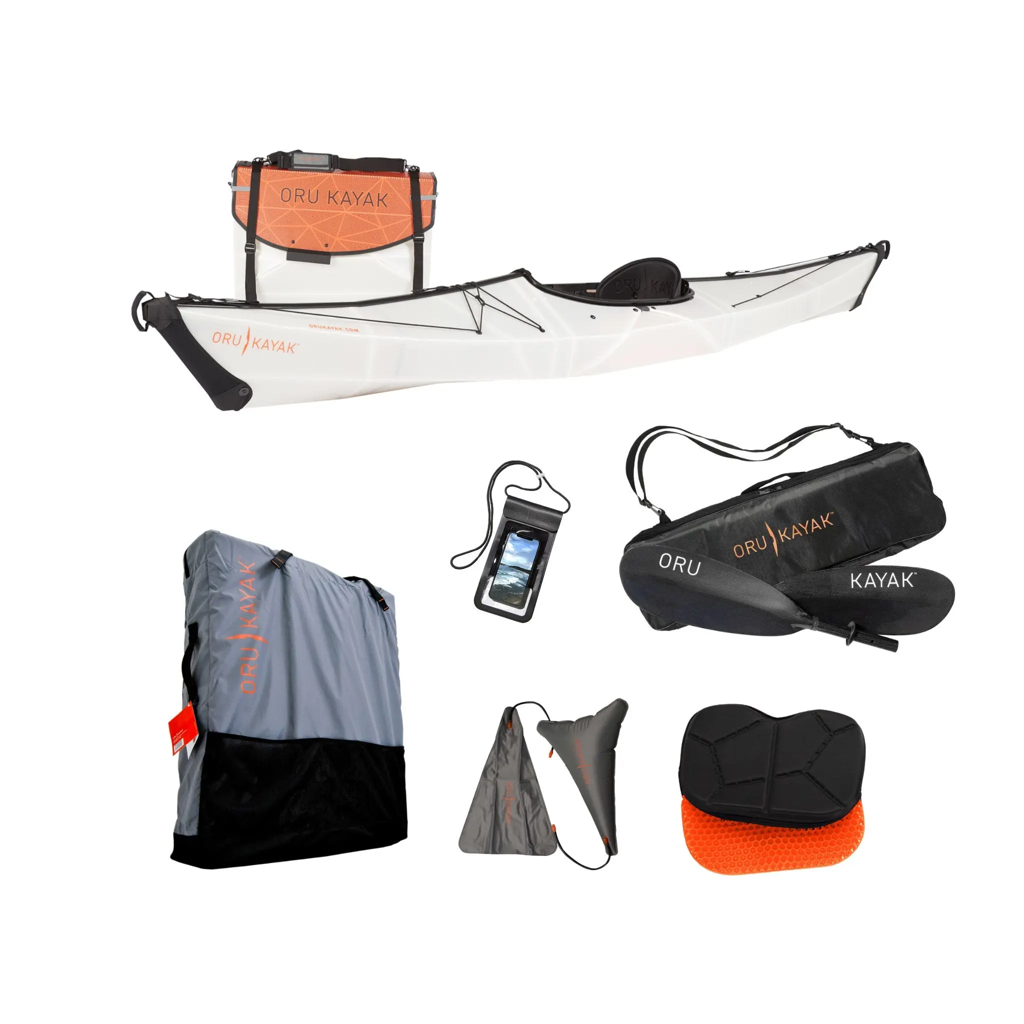 Foldable 1-Person Sit-In Kayak Bundle, 12.3 ft Polyethylene Single-Seat Vessel for Adults, 26 lb Lightweight Portable Kayak for Recreational Water Sports