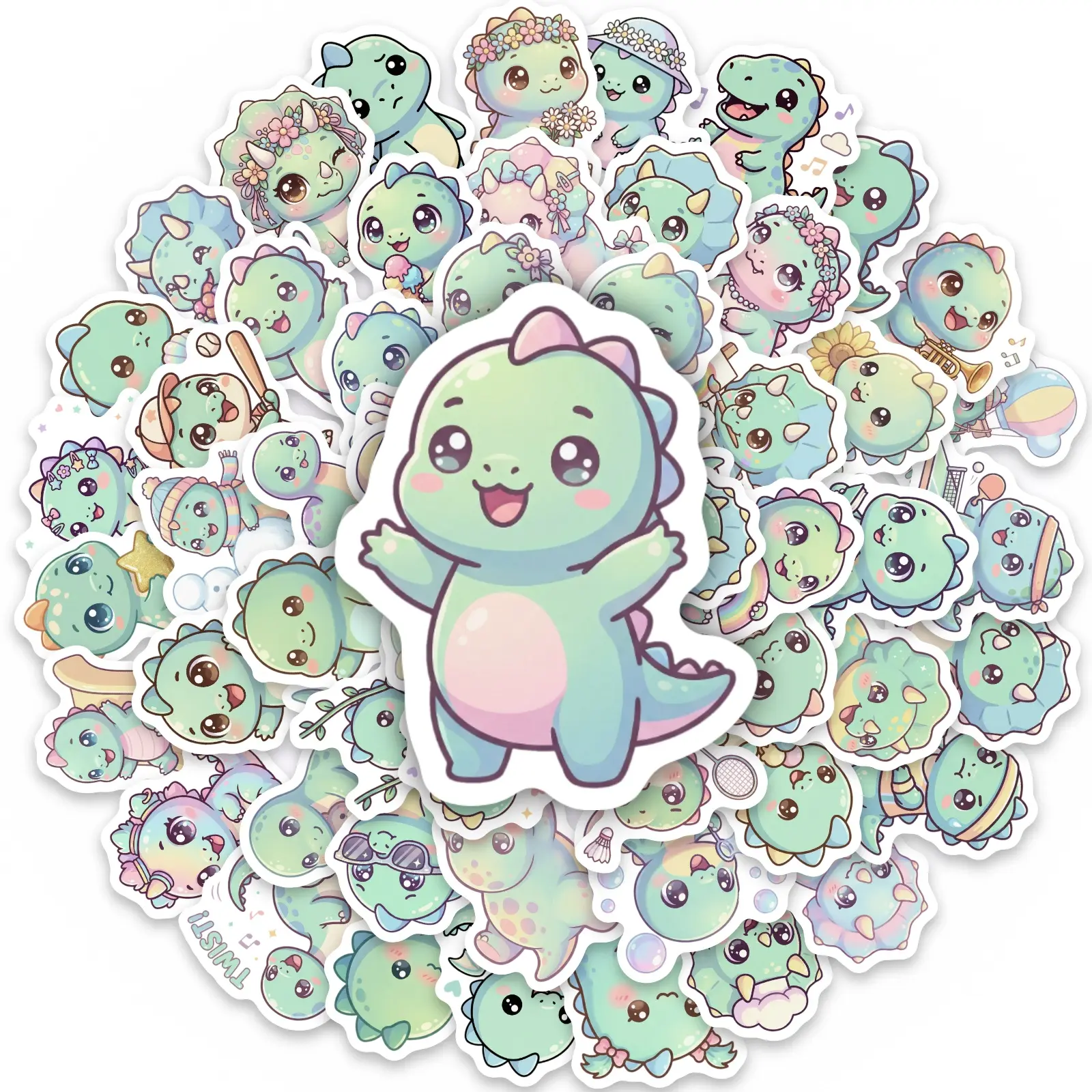50pcs Cute Dinosaur Stickers, Sticker Decals, Includes Sticker, Suitable for Scrapbooks, Diaries, Laptops, Water Bottles, Cars, Etc. A Gift with A Positive Message and A Design Based on Faith.