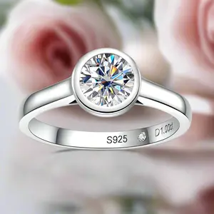Round Cut Diamond Option Bezel Engagement Ring (Aftersale Service)