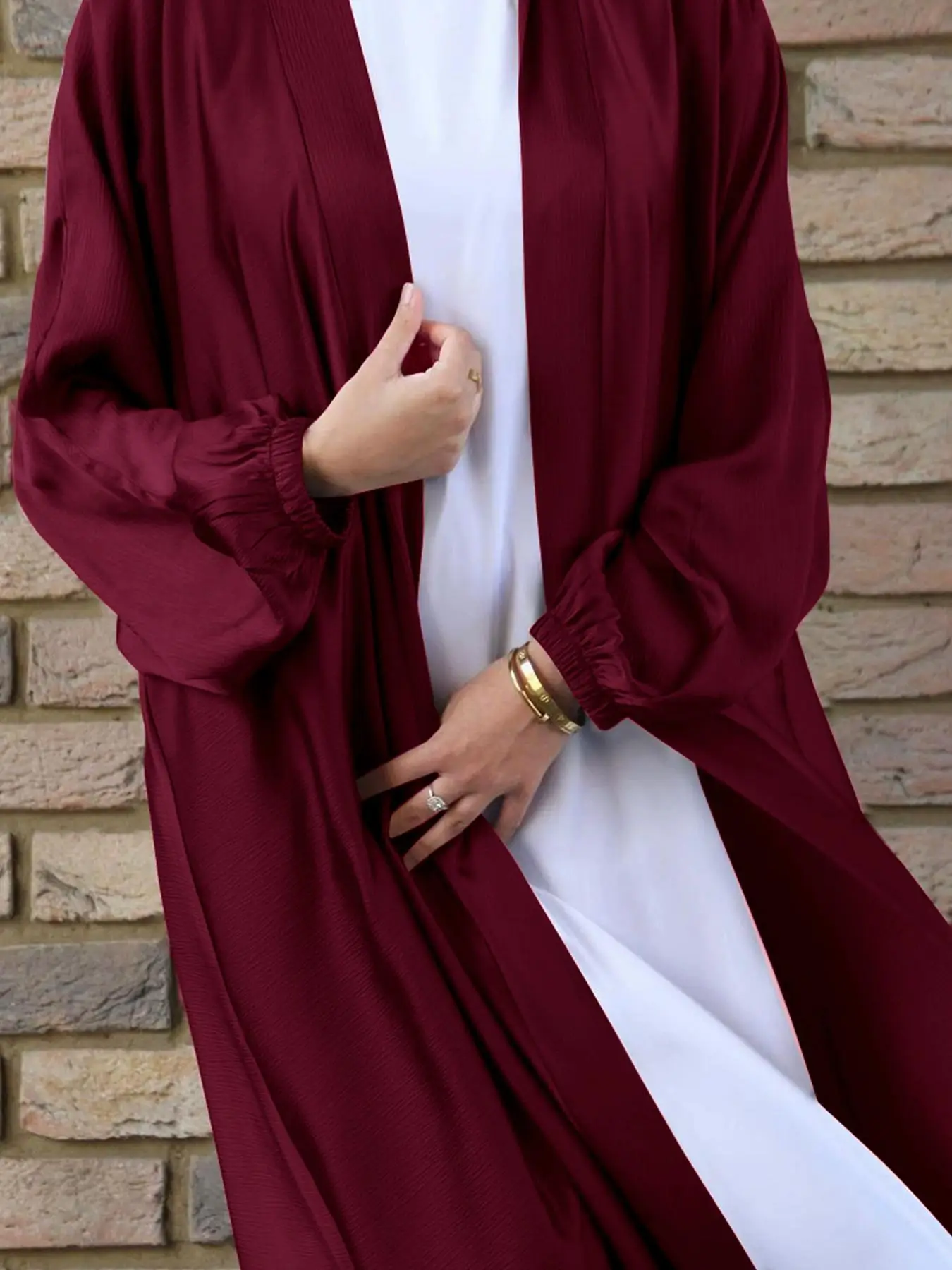 Women's Belted Abaya, Modest Casual Long Sleeve Open Front Abaya for Daily Wear, Women's Maxi Islamic Clothing for All Seasons