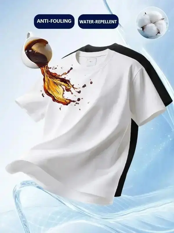 Men's 100% Premium Cotton Crew Neck T-Shirts Set-Oversized Waterproof, anti fouling, and oil resistant Short Sleeve Tees for Casual Daily Wear, wardrobe staple, trendy style, everyday wear, essential piece