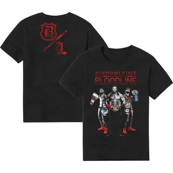 [SALE UP TO 45%]WWE ROMAN REIGNS Black T-Shirt , ACKNOWLEDGE THE BLOODLINE , Graphic Tee, Gift For Him, Gift For Fan, Gift For All