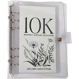 12-Month 200 Envelopes Money Saving Challenge Binder, 10k Dollars Money Saving Challenge Book, Loose Leaf Savings Book Challenge Envelope Savings Book