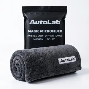 AUTOLAB 24"x36" Magic Microfiber Twisted-Loop Drying Towel, 1400GSM, Ultra Absorbent, Streak Free, Lint Free, Reusable - Car Accessories, Microfiber Cleaning Cloth - Professional Grade