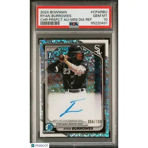 Ryan Burrowes PSA 2024 Bowman Chrome Autographs #CPARBU Mini Diamond /100 10