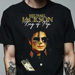 Michael Jackson Halftone Shirt, King of Pop, Retro MJ Graphic Tee 90s Vintage Music Streetwear