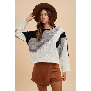 Annie Wear Color Block Drop Shoulder Sweater