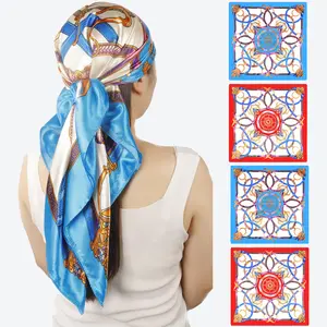 35 Inch Large Satin Head Scarf Silk Hair Scarf Colorful Hair Bandana for Night Hair Wrap Sleeping for Women Sleeping Tassel Design Turban outdoorfun spring winter