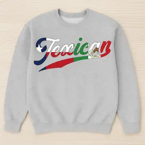 Texas Mexico Flag Sweatshirt, Mexican American Pride Tee, Tex-Mex Heritage Shirt, Texican Pride Shirt,Mexican flag apparel, Gift for Men, Gift for Women, Crew Neck T-shirt, Trending T-shirt,Color size,Gildan Tshirt Comfortable Unisex