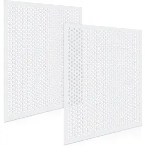 2 Pack 2' x 2' Plastic Perforated Tiles with 3/8" Holes 24" x 24" White Drop Ceiling Tiles Plastic Ceiling Grid Covers
