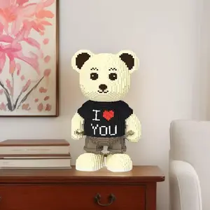 Lucky Bear 3D Puzzle Blocks Creative Decoration, Birthday Halloween Valentine Christmas Gift, Home Decor DIY Craft