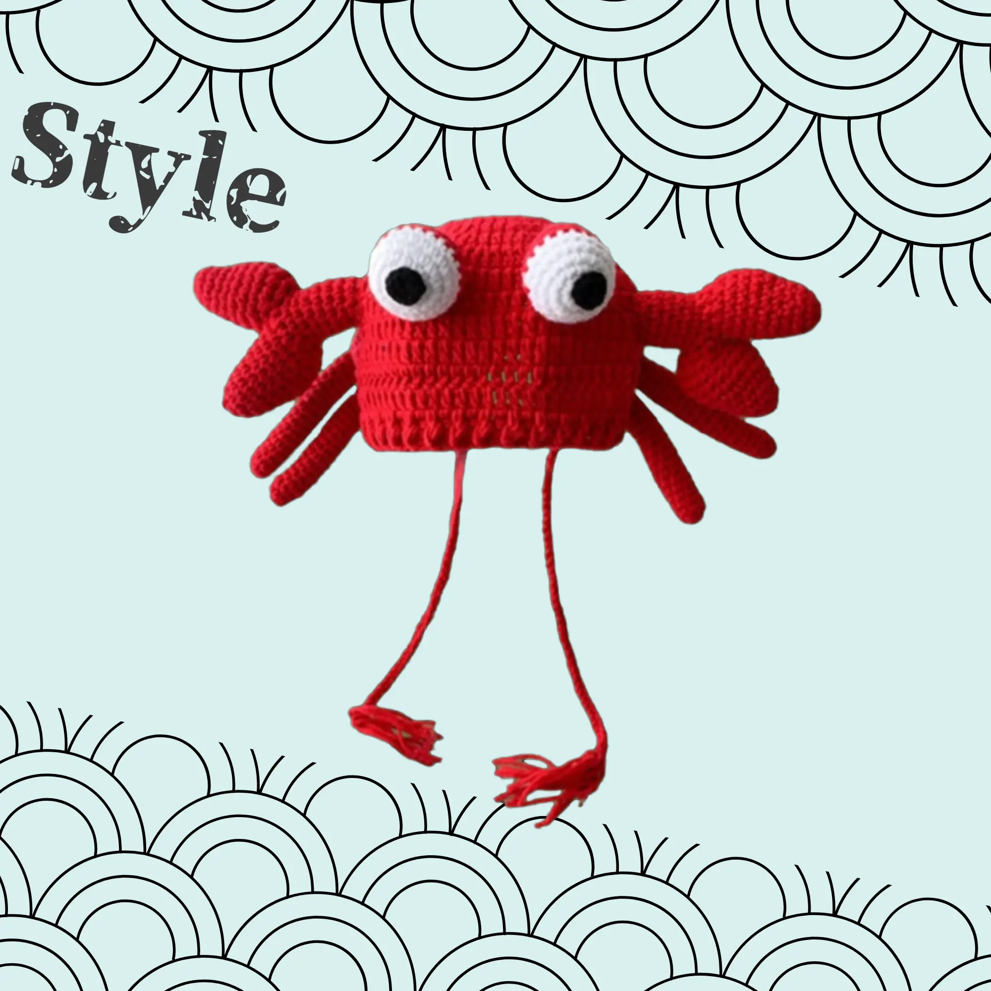 Crabby Cutie Crochet Hat - Casual Accessory for All Seasons with Elegant Design and Comfortable Fit