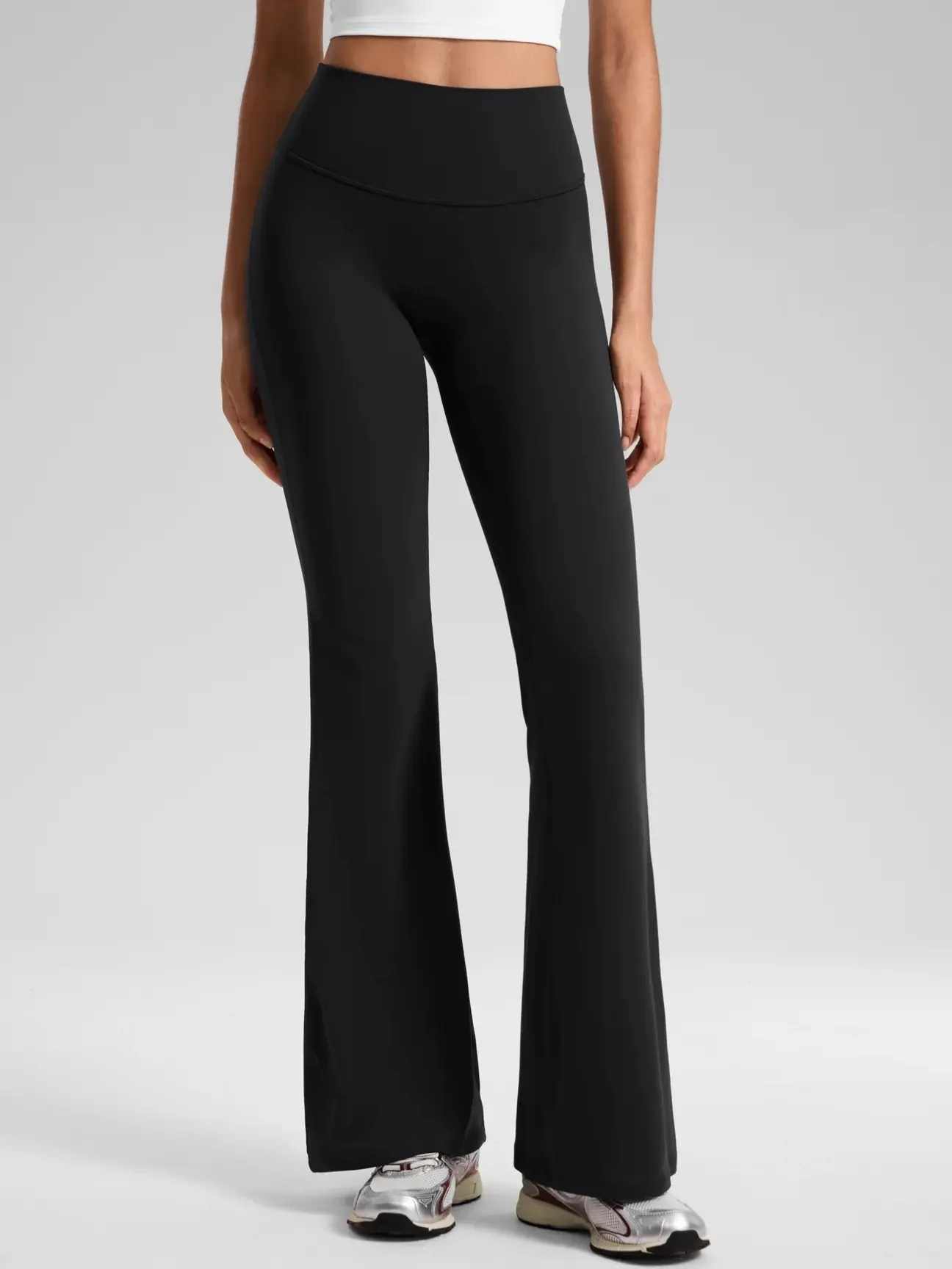 CRZ YOGA Softretch No Front Seam Flare Leggings 29"/31''/33" - High Waist Womens Yoga Pants Lounge Buttery Soft Comfy Casual