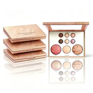 Makeup set (three boxes): Gold-infused all-in-one makeup palette—eyeshadow, contour, blush, highlighter, under-eye brightening; multi-use makeup palette; multifunctional makeup palette; blush makeup palette