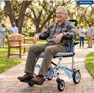 Ultra Lightweight Transfer Chair, 19 lbs Folding Aluminum Wheelchair with 280° Flip-Up Armrests, Locking Handbrake, 220 lb Capacity, 16.5" Seat, Swinging Foo