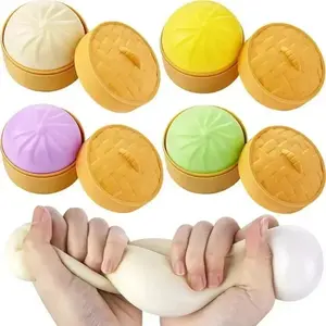 Dumpling Squeeze Toy with Steamer Sensory Stress Relief Ball