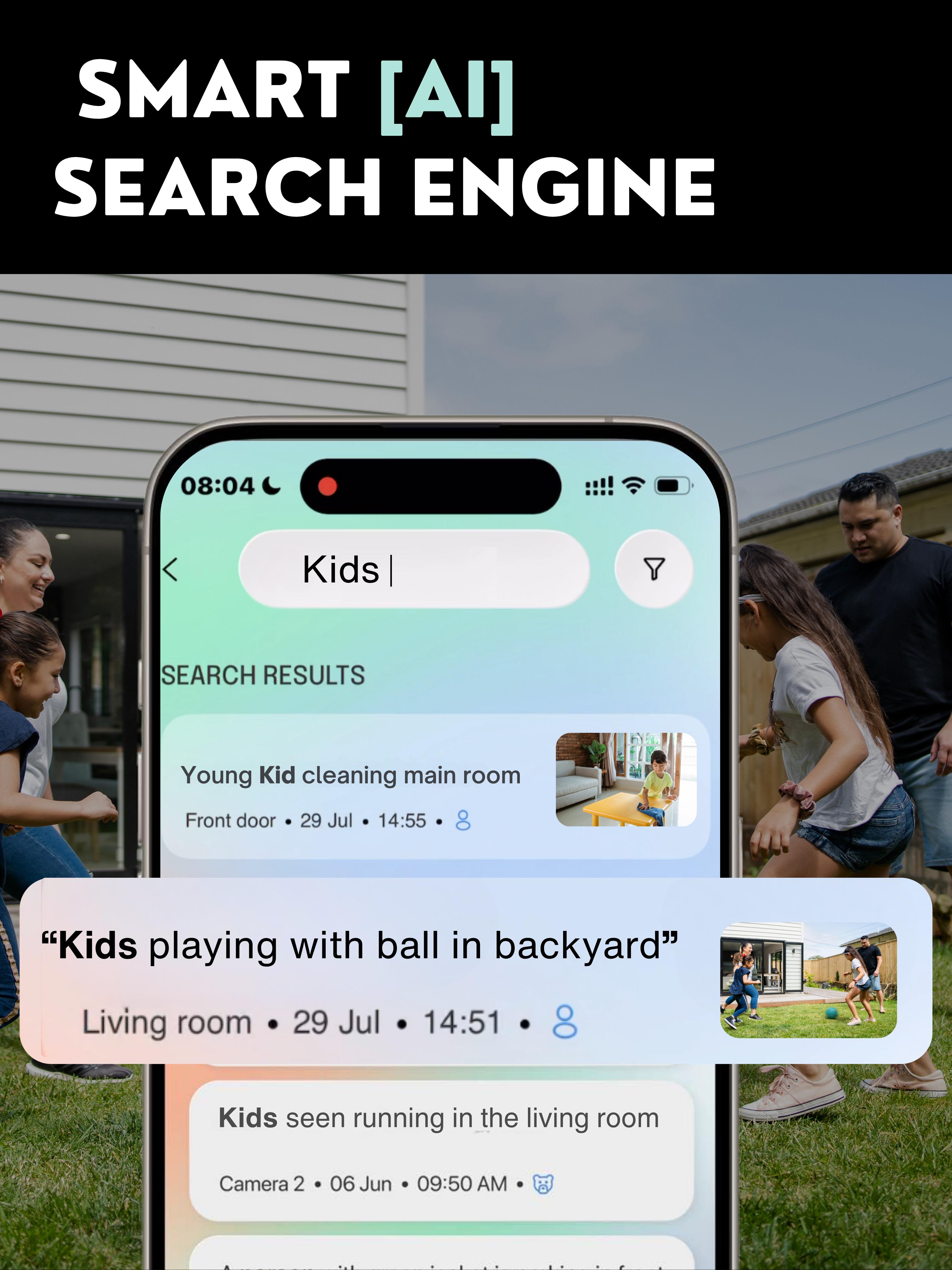 Hawkray  AI camera one key automatic alarm, 911 AlarmMonitoring  all day monitoring for your protection, face recognition mobile tracking, day and night full color easy to install surveillance camera Safety Cord