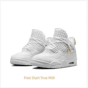 White Mid-Top Basketball Shoes with Mesh Overlay and Metallic Pendant