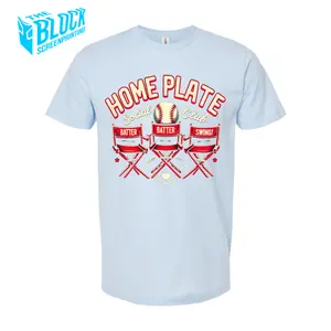 Home Plate Social Club The Block Baseball Funny Soft Style Tee Shirt Crewneck Classic