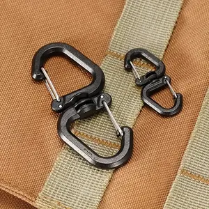 2-Piece Set 360-Degree Rotating Dual Card Hooks, Portable S-Chain Hook, Outdoor Knob Clip Backpack Keychain, Backpack Hanging Loop