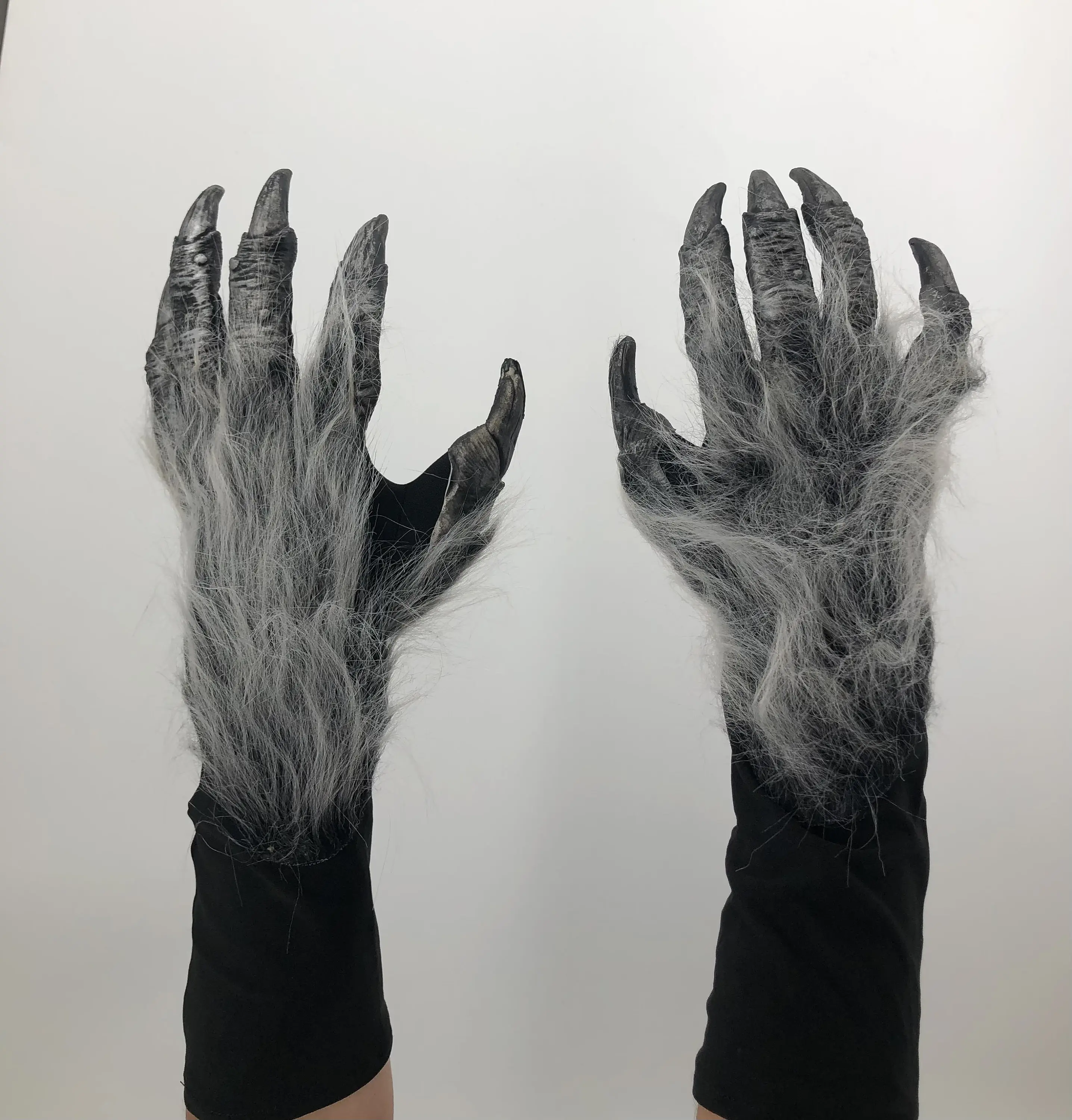 Silver Beast Hands Monster Claws Adult Scary Halloween Costume Gloves