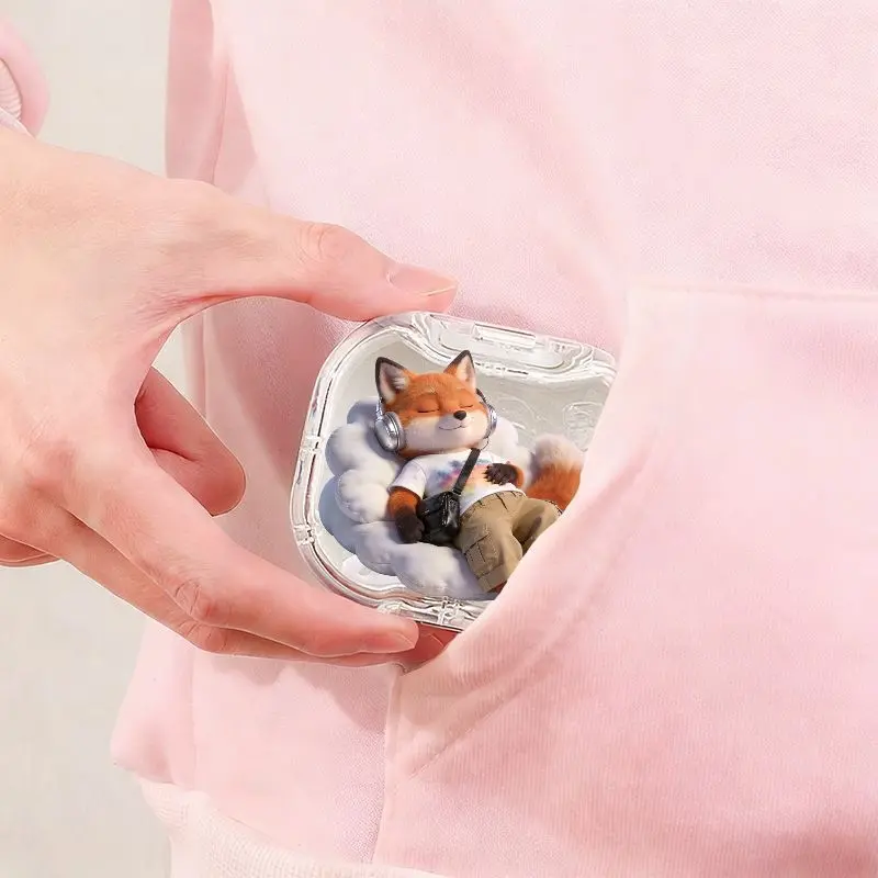 Cute Healing Small Animal Pattern Denture Box, Universal Orthodontic Storage Case for Students and Adults, Lightweight Wear-Resistant Scratch-Resistant Dental Box
