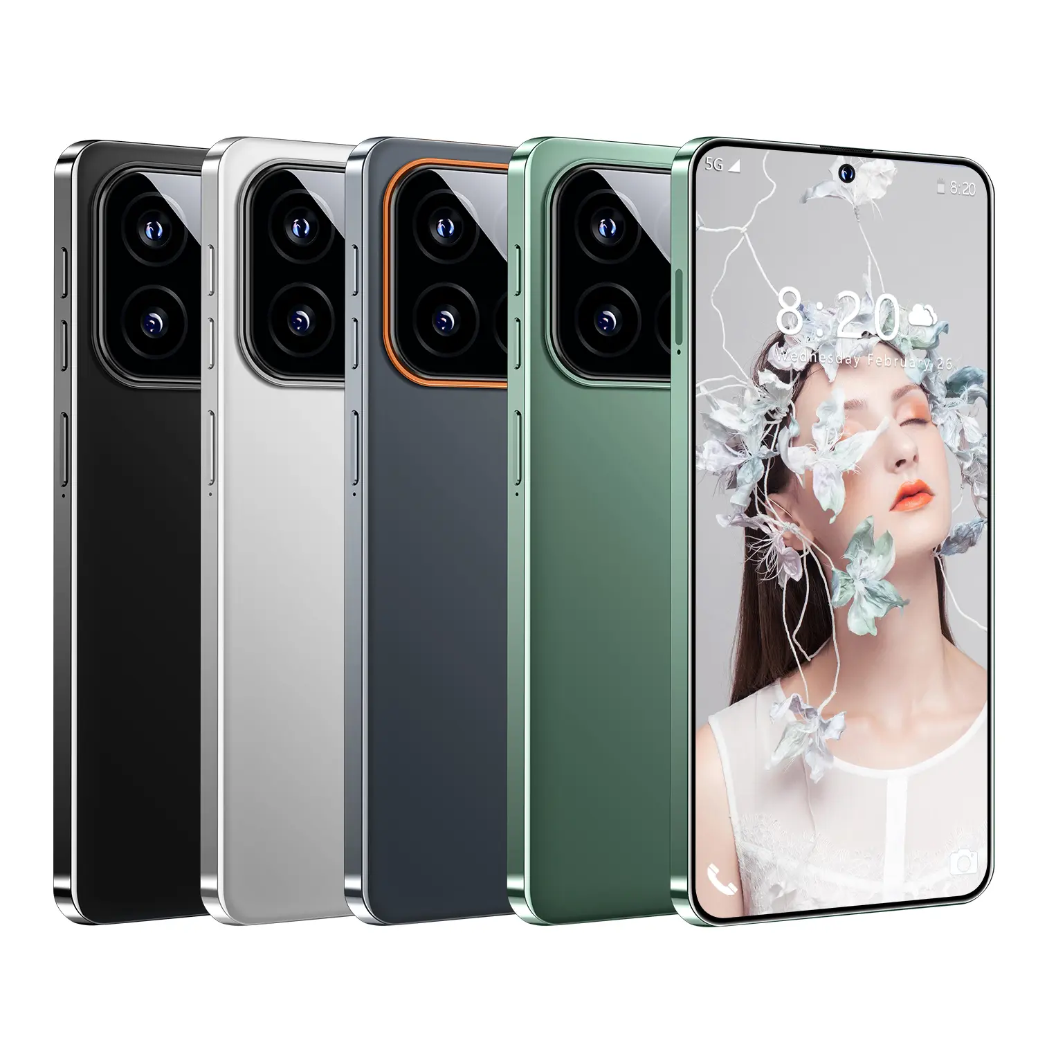 2025 version 4G smart Android phone, supporting face recognition, 12GB+512GB memory, 8000mAh large battery, 7.3-inch display, Type-c port, GPS navigation