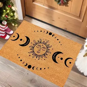 Sun and Moon Pattern Welcome Mat, Non-Slip Durable Easy to Clean, Suitable for Hallway Living Room Entryway, Holiday Decorative Floor Mat, Perfect Valentine's Day Gift, Entryway Decor,