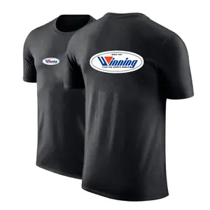 Winning Boxing 2025 Men's Brand Summer Ordinary Short Sleeve Sports T-shirt Solid Color Printing Casual Breathable Tops
