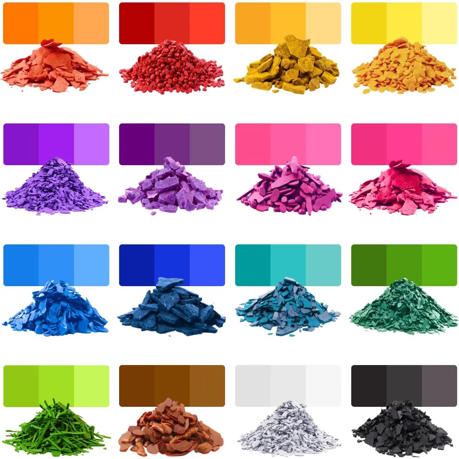 16-Piece High Pigmentation Soy Wax Dye - Highly Soluble, Cruelty-Free, Vegan-Friendly Candle Making Supplies for Holidays, 16 Colors