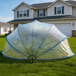 18ft Retractable Pool Cover – PVC Film with Fiberglass Rods, Durable Outdoor Swimming Pool Safety Fence & Enclosure