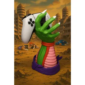 Piccolo Hand Game Controller & Headphone Holder Dragon Ball Z Inspired Sturdy Floor Mount Stand for Gamers & Anime Fans Multifunctional Design with Iconic Detailing Perfect Gift for Collectors