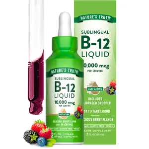 Nature's Truth Vitamin B-12 Sublingual 10,000 mcg Liquid - 2 fl oz - Vegan, Non-GMO & Gluten Free