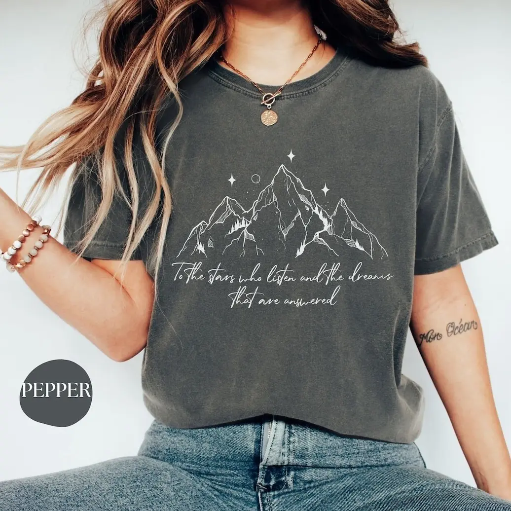 To The Stars Who Listens ACOTAR Comfort Colors Shirt, ACOTAR Night Court Sweats, Court of Thorns and Roses Tee, SJM Merch, Velaris City of Starlight Shirt, Bookish Sweatshirt, Book Lover Gift