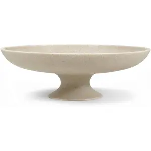 Beige Decorative Fruit Bowl, 11.45" Large Modern Pedestal Bowl for Kitchen Counter, Coffee Table, Entryway Table, Centerpiece Catch  Key Bowl