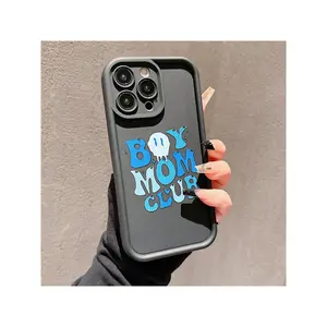 Boy Mom Club Pattern Phone Case, Decorative Phone Protector Cover, Phone Accessories Compatible With IPhone 11 12 13 14 15 Pro Max, Casing