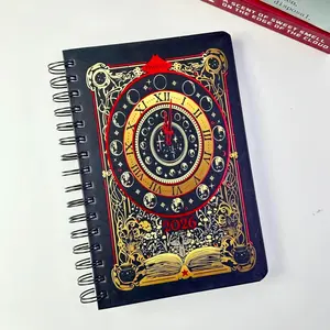 2026 Witchy Celestial Theme Planner with Moon Phases, Tarot Art Spiral Journal, Mystical Monthly Organizer with Monthly Tabs for Spiritual Scheduling & Goal Tracking, Glitter Chalkboard Office Accessory