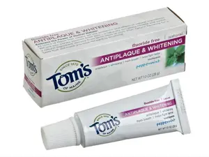 Tom's of Maine, Fluoride Free Antiplaque & Whitening Toothpaste - Peppermint, 1 Ounce